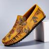 Men's Plus Size Rose Bean Soft Leather Casual Shoes - Red Pointed Toe Summer Trend
