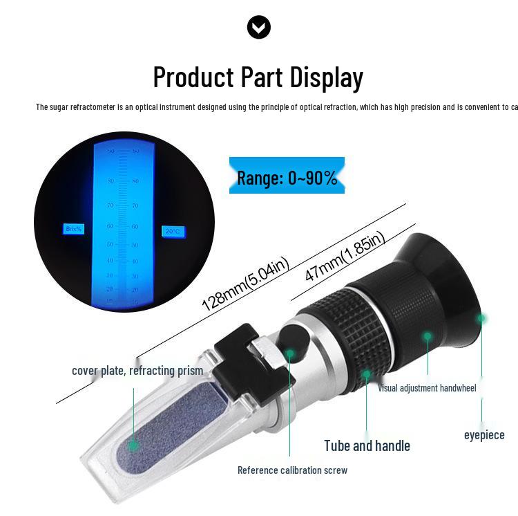 Portable 0-32/90 Brix Optical Refractometer for Food & Beverage Sugar Detection