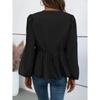 Women's  European American Casual Loose Sexy Tie-button Shirt Blouse Top