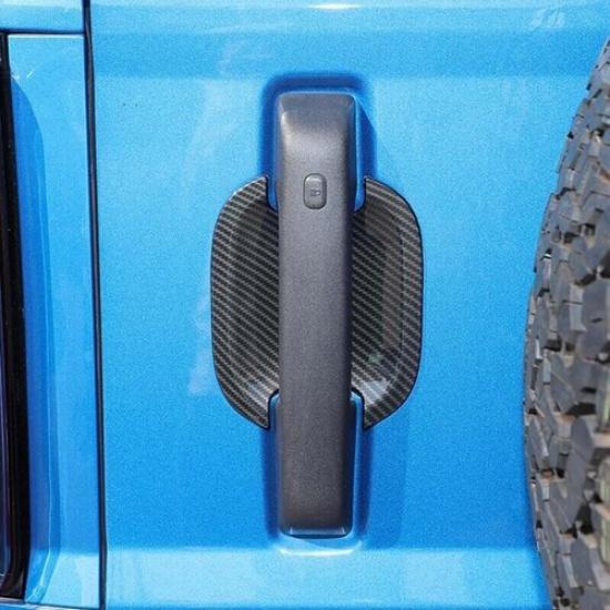 Car Door Handle Bowl Cover Trim For Ford Bronco -2024 Accessories ABS Carbon