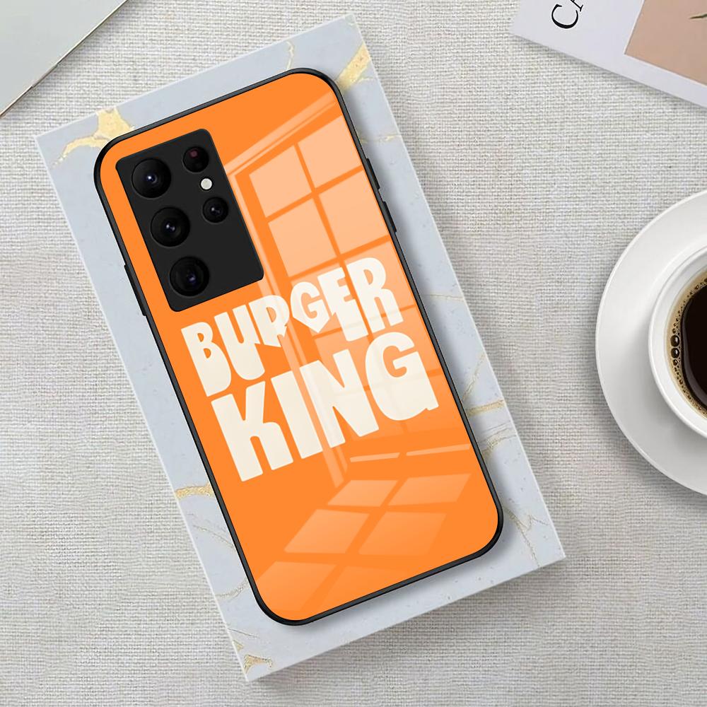 Brand Burger King Phone Case For Samsung S26 S25 Edge Ultra 23 22 21 20 Ultra Plus S24 Fe Glass Cover