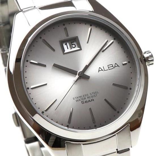SEIKO ALBA Mens Wristwatch AQ5143X1 Stainless Business Analog Date Calendar Men Silver Gray Japanese Movement Quartz Simple Bracelet