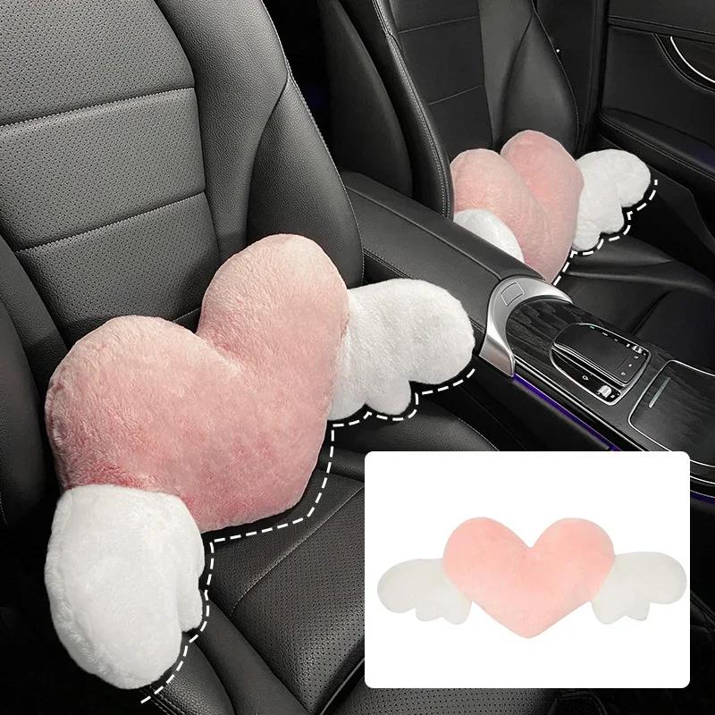 Car cute cartoon head pillow neck love heart back pillow waist pillow seat back cushion Automotive Car Accessories Worldm