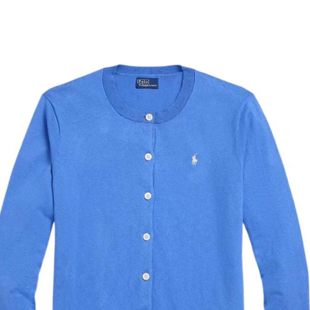 Polo Ralph Lauren Solid Color Logo Embroidered Long Sleeve Knit Top Women tops Blue WMPOSWENDW20368-400