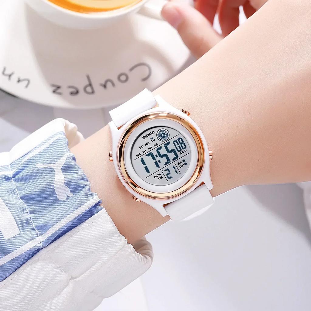 SKMEI 2094 Luxury Womens Digital Wristwatch Stopwatch Lady Waterproof Shockproof Back Light Countdown Watches for Women Reloj