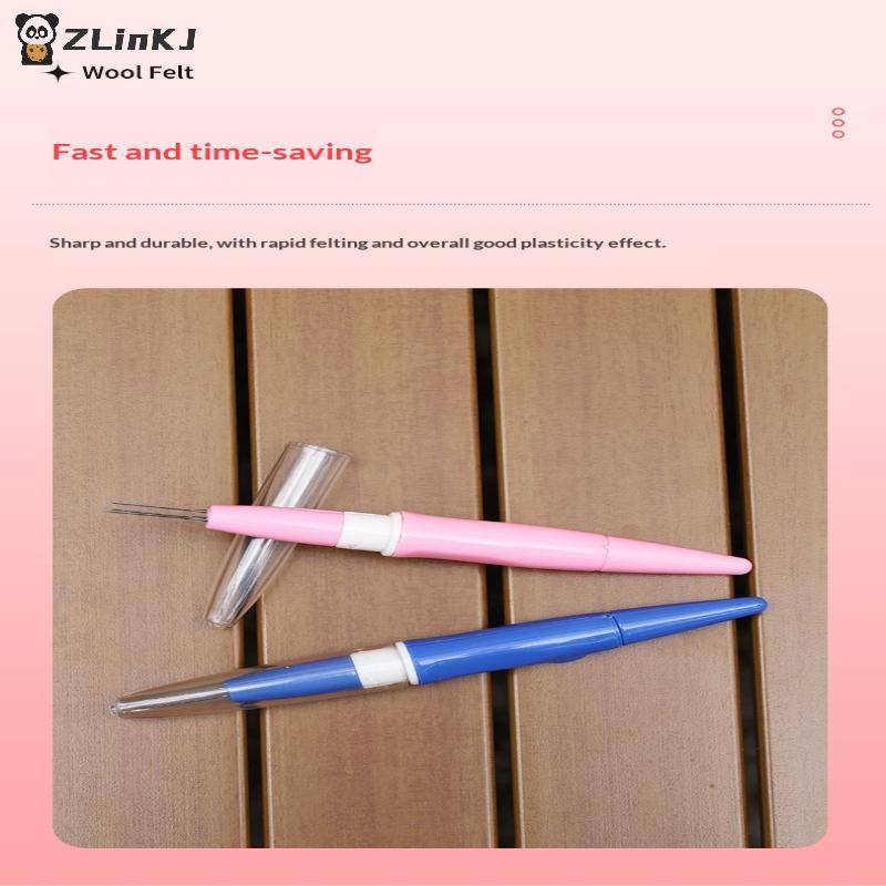 Needle Pen Wool Felt Making Kit with 7 Replace Needles Convenient DIY Craft Tool for Art Studio and Home Use