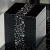 J-kitchens Lacquerware Bento Box, Art Deco, 5.5-inch, 3-Tier, Tamuke (1 Box), 16cm, Resin, Made in Japan