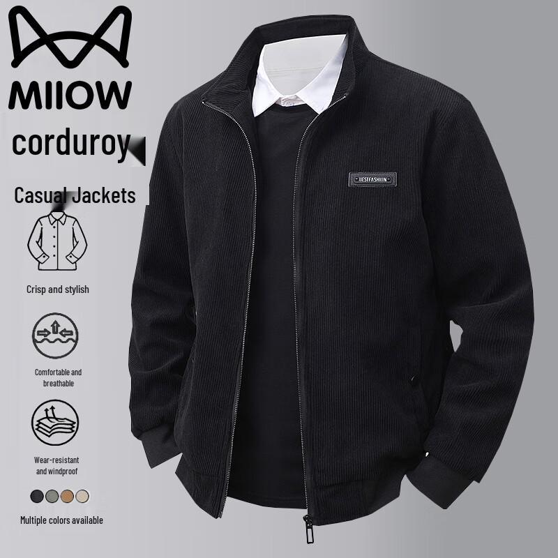 

MaoRen Men s Corduroy Stand Collar Jacket 5XL