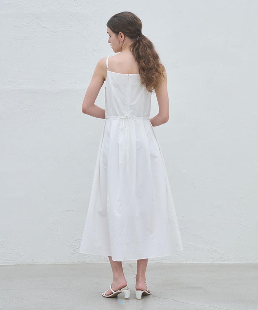 Bember Pleated Camisole Maxi Dress_White