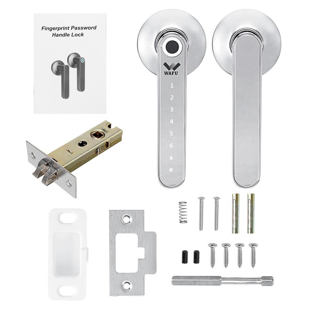 Smart Fingerprint Electronic Door Lock Bluetooth Password Handle Lock APP Unlock Keyless Entry Support iOS/Android