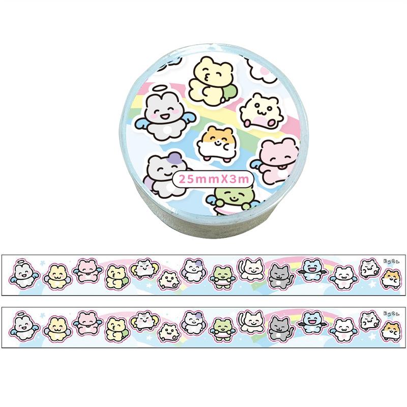 

Корейские милые граффити с маленькими животными, декоративная лента, справочник, материал для скрапбукинга, коллажа, высеченная наклейка, рулон, школьные канцелярские принадлежности