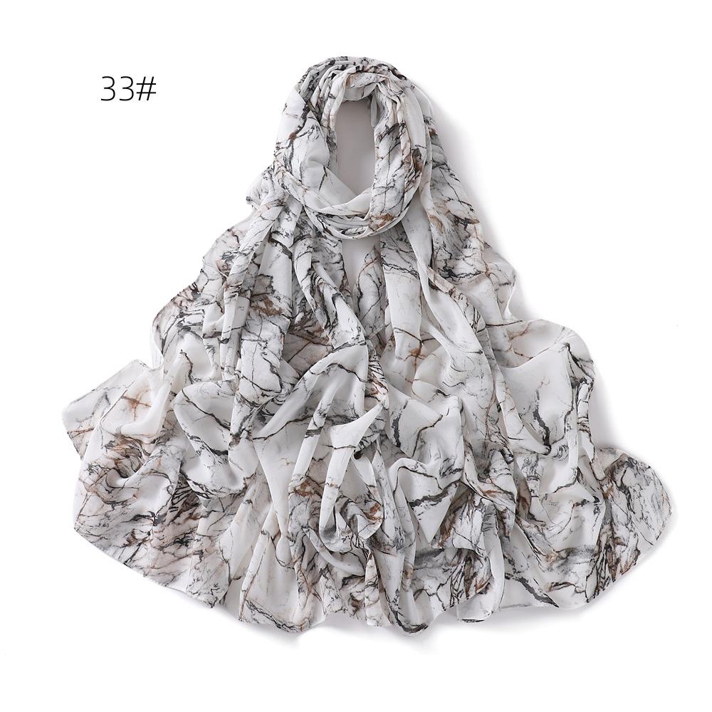 New Flower Printed Chiffon Scarf Malaysian Popular Patterned Headscarf High Quality Long Shawls Muslim Women Summer Hijab Wraps