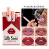 4pcs Matte Lipstick Longlasting Lip Gloss Smooth Waterproof Lip Makeup CosmeticSet A