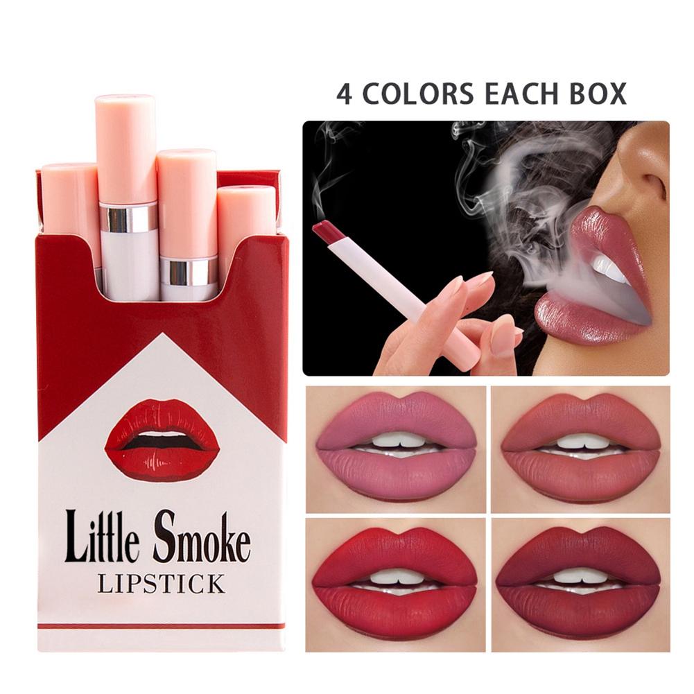 4pcs Matte Lipstick Longlasting Lip Gloss Smooth Waterproof Lip Makeup CosmeticSet A