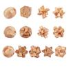 Wooden Brain Teaser Puzzle Toy IQ Test Logic Training Luban Kong Ming Lock Kids Adults Bamboo 3D Burr Puzzle Interlock Unlock Game Educational Toy
