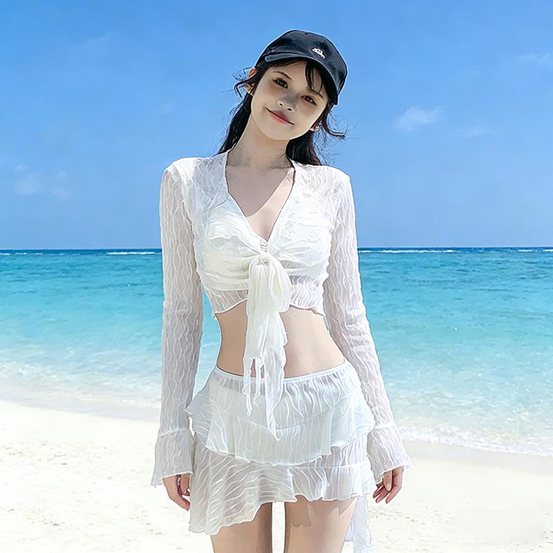Women's 2026 Slimming Swimsuit: Conservative Four-Piece Set with Sexy Two-Piece for Resort or Hot Springs