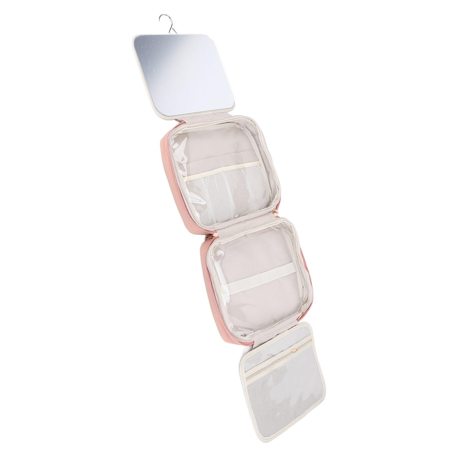

Hanging Hook Travel Toiletry Bag Travel Makeup with Mirror Portable Travel Makeup Case for Travel