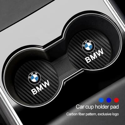 2 Pezzi Tappetino Portabicchieri in Pelle per Auto Tappetino per Bollitore con Logo Auto Per E46 E66 E65 F13 F06 X2 X3 X5 X4 G08 G16 G15 G14 G12 G11 F13 F36 G42