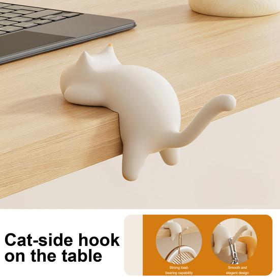 Yousheng 1/3Pcs Cute Cat Shaped Hook Table Handbag Hanger Strong Load-bearing Multipurpose Heavy Duty Purse Hook Bag Holder