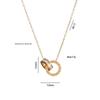 Women's Rose Gold Zircon Double Ring Necklace - Japanese & Korean Style