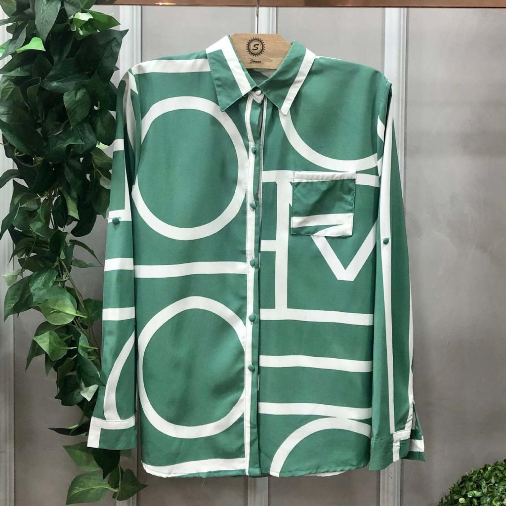 Women's Stripe Graphic Blouse ButtonT-Shirt Collar Casual Streetwear Top Lines Pattern Long Sleeves Shirt