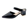 Spring and Summer Bag Head Medium Heel Cool Slippers Women Pointed Head Thick Heel Half Slippers Trendy Summer Sandals Women
