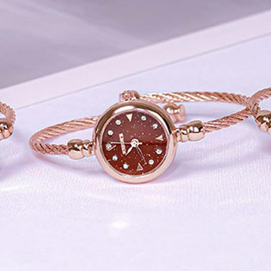 Women's Open Bangle Quartz Watch: Elegant and Simple Design