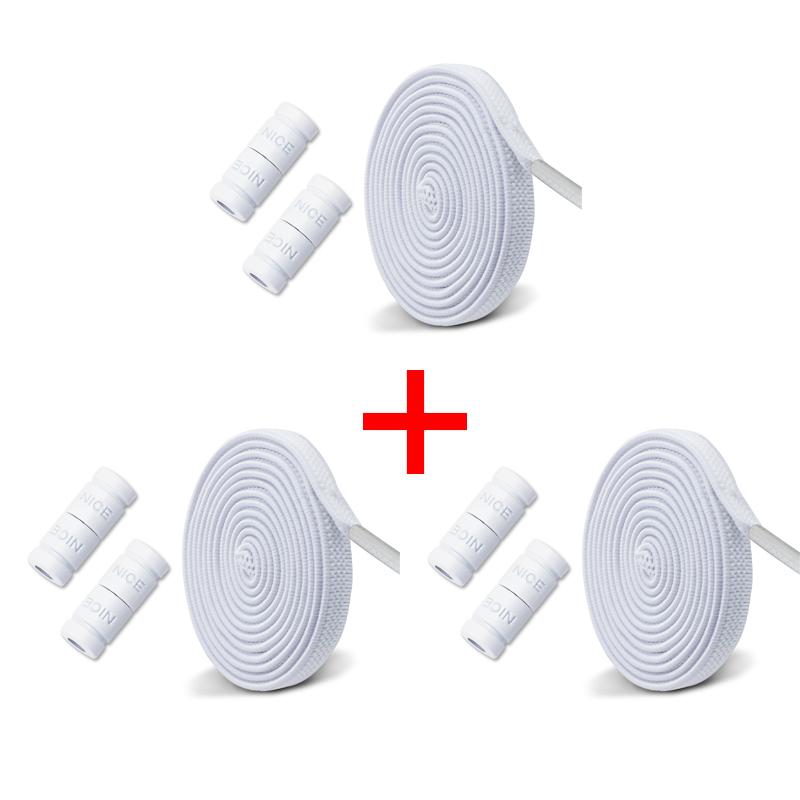New 1Pair/3Pair Buckle Flat Elastic No-Tie Laces Letter Metal Capsule Lazy Shoelace for Men Women Sneakers Quick Shoelaces