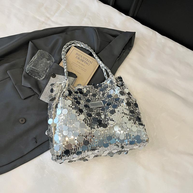 Autumn and Winter Popular Underarm Bag Niche Design Large Sequined Tote Bag Versatile Single Shoulder Oblique Span Bag