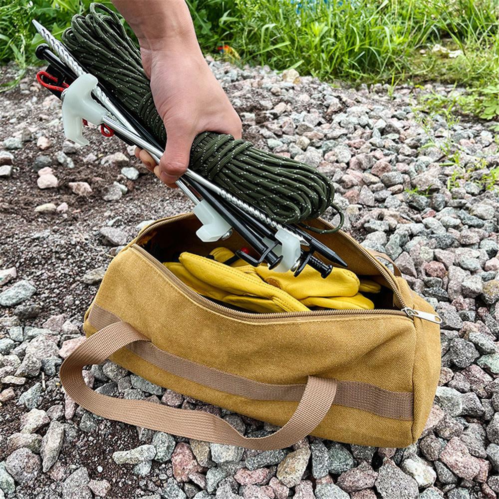 Multifunctional Tent Stake Rope Bag Portable Nails Hardware Storage Toolkit Outdoor Camping Canvas Tools Pouch for Travelling