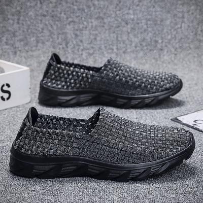 Zapatillas de Verano para Hombre Trenzadas Playa Suaves Zapatos Deportivos Casuales para Conducir Mocasines Tejido Transpirable Slip on