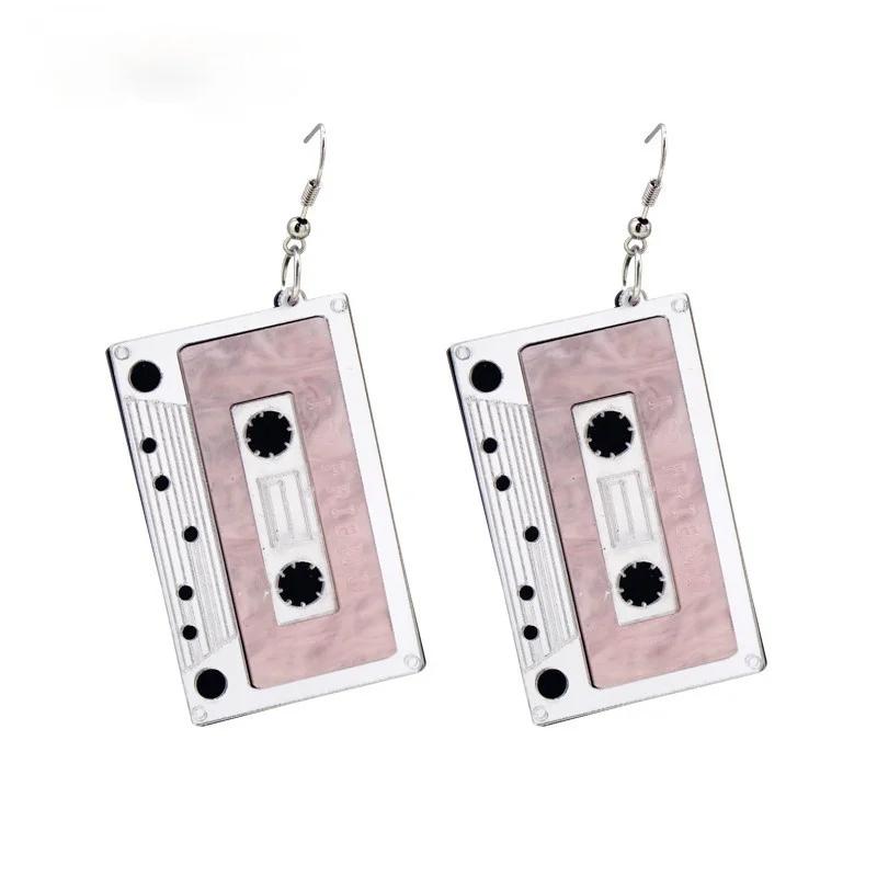 Women Sumemr Fashion Brand Acrylic Tape Dangle Earrings for Women Zinc Alloy Pendientes Long Drop Earring Jewelry Accessories