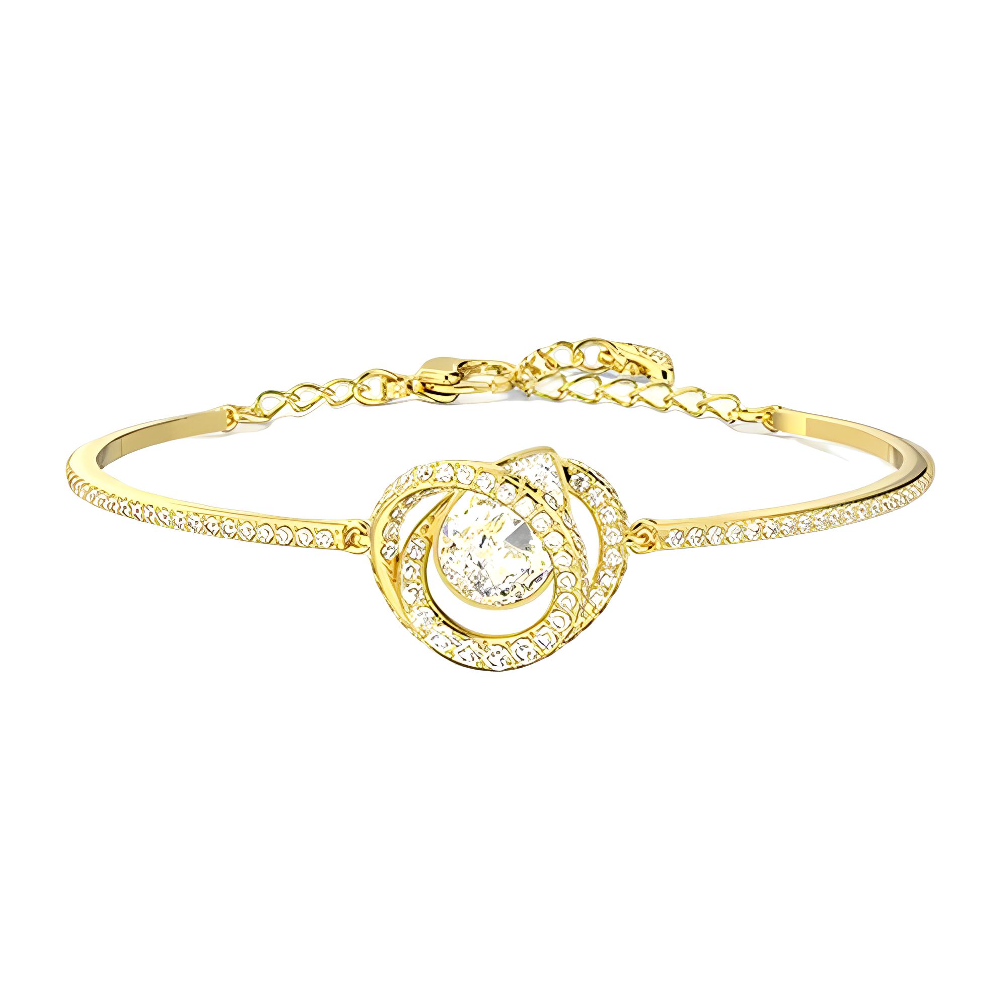 Swarovski Generation Faux Crystal Bangles Womens Gold F