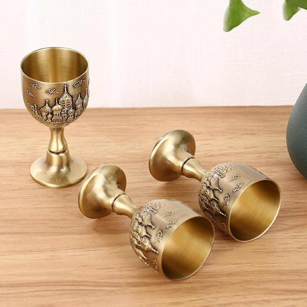 Unique Engrave Castles Shot Cup 25ml Goblet Wine Drinking Cup For SpiritsAnd Cocktails Home Bar Antique Essential