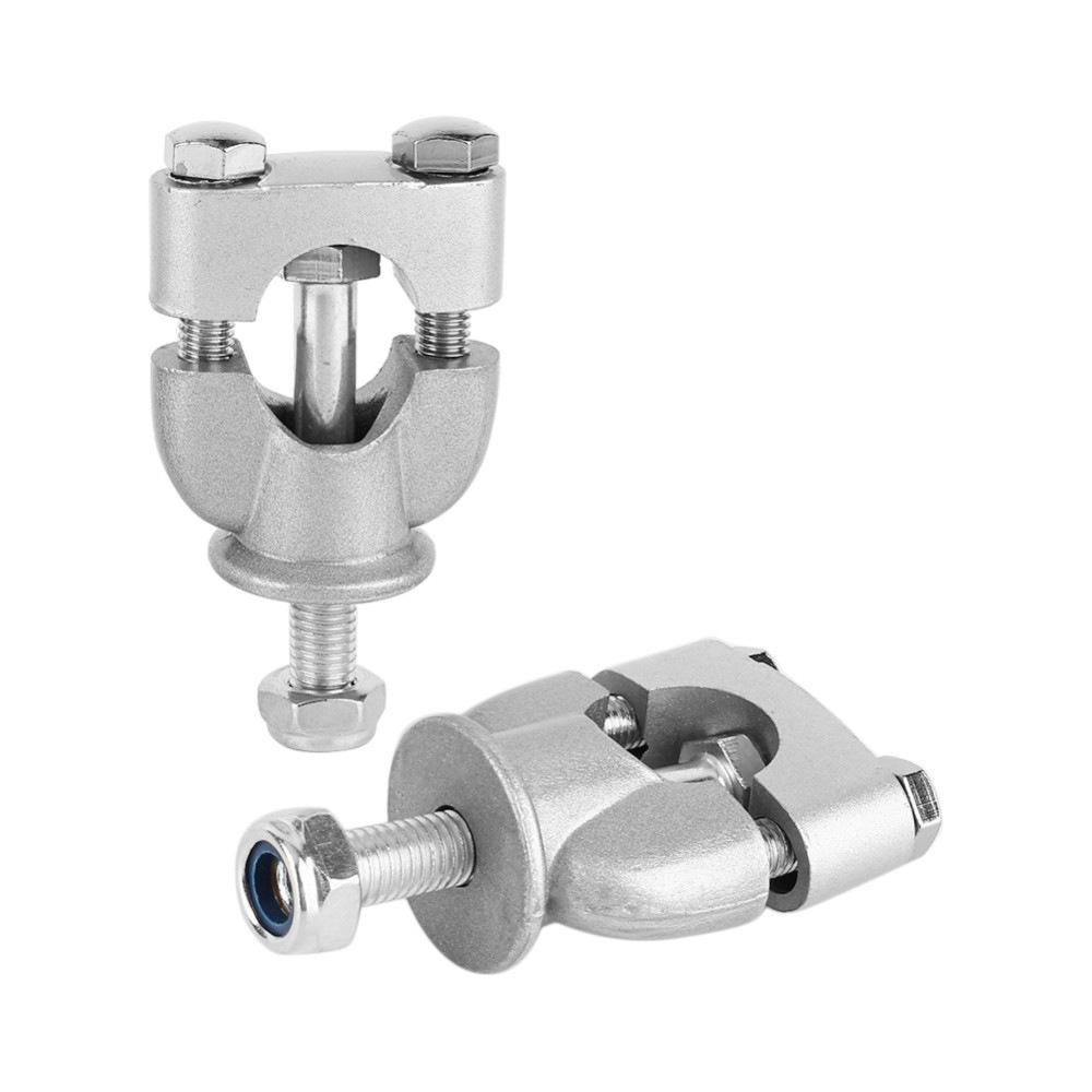 2PC 7/8'' 22mm Motorcycle Handle Bar Mounting Handlebar Risers Clamp Silver Mount Mounting Riser Clamp Motorbike Motorcycle New