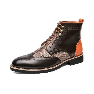 Men's Large-sized Casual, Comfortable, Fashionable, Breathable High-top Leather Shoes and Men's Ankle Boots
