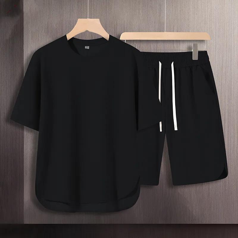 

Men s Summer Sports Set: Short-Sleeve T-Shirt + Shorts Relaxed Fit, Simple Casual Two-Piece Set 2XL