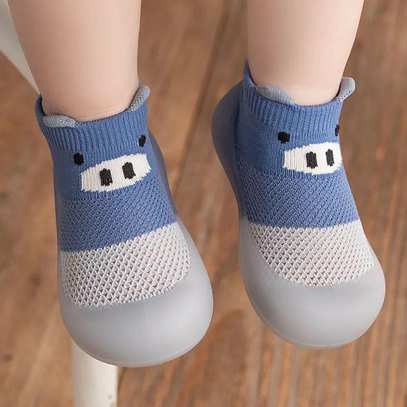 Suefunskry Baby Sock Shoes Toddler Cartoon Soft Rubber Sole Non Slip Indoor Floor Slipper for Infant First Walking Trainers Shoe