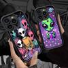Aesthetics Cartoon Alien Space Phone Case For IPhone 17 16 15 14 13 12 11 Pro Max Mini Plus Soft TPU Back Cover
