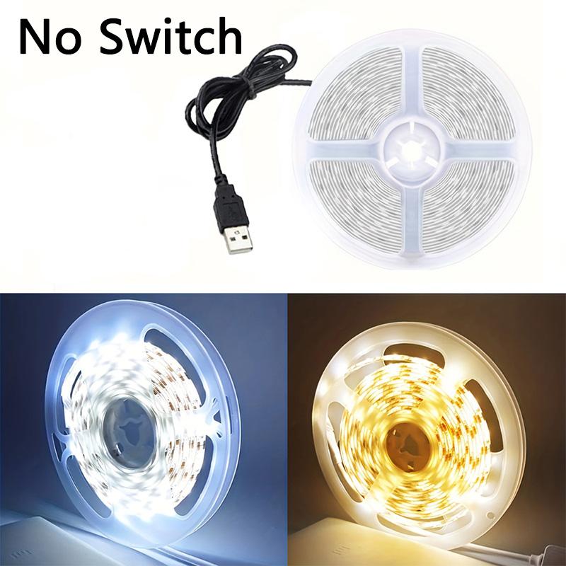 5V USB LED Strip Light White/Warm White – Flexible SMD 2835 Tape, Cuttable & Self-Adhesive for TV Backlight Cabinet Home Lighting