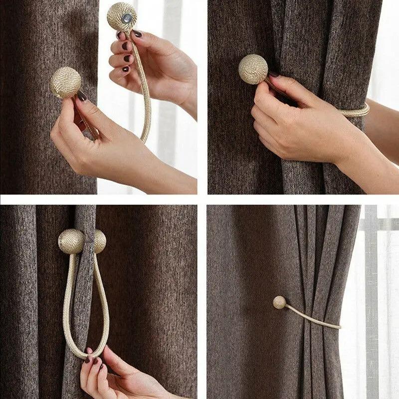 2 STÜCKE Magnetische Perle Ball Vorhang Schnallen Raffhalter Rücken Vorhang Holdbacks Schnalle Clips Stangen Haken Hause Dekorative Zubehör Neue