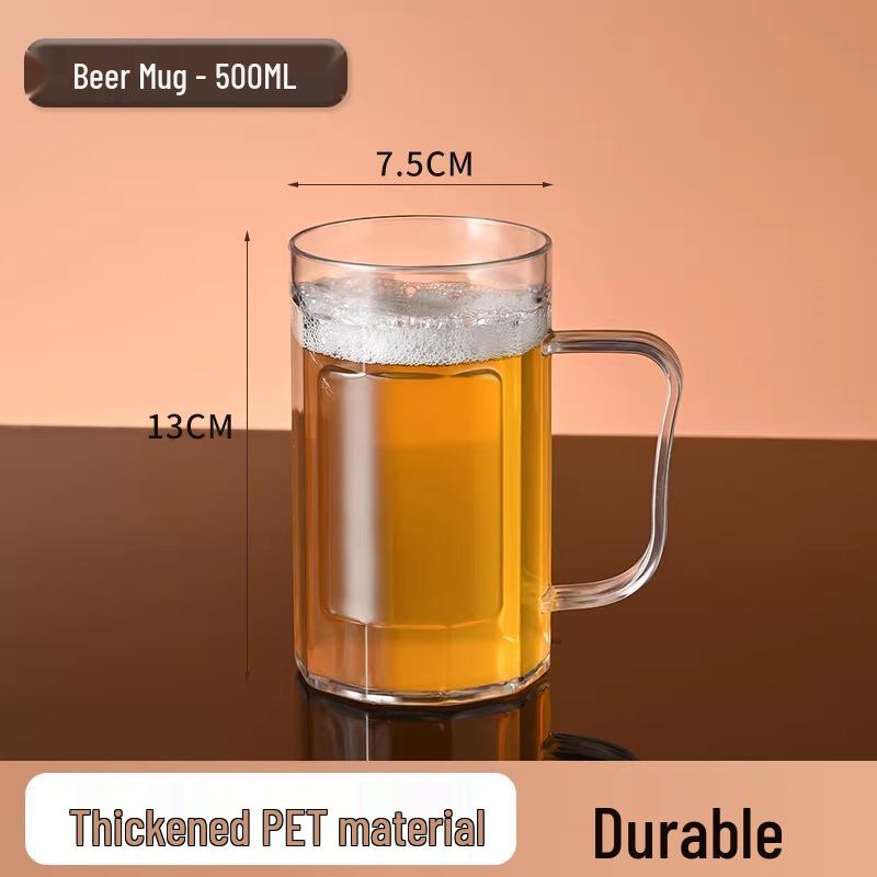 Large Capacity Drop-Resistant Acrylic Beer Cup for Bars, KTV, Tavern, BBQ