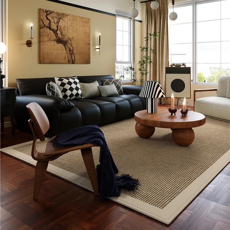 Tapete americano vintage de área grande sala de estar quarto tapete de luxo avançado à prova d'água antiderrapante tapete imitação de caxemira
