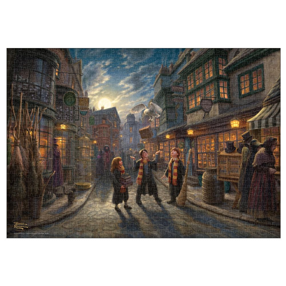 

Tenyo in Illuminated Jigsaw Puzzle Harry Diagon Thomas Kinkade Studios with and Service Card (Tenyo) [Made Japan] 1000-Piece Potter™ Alley™