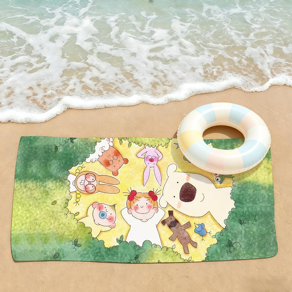 Cartoon C-coco and W-Wondrous Towel Drying Bath Towel Applicable To Light Swimming Camping Yoga Beach Out STJ40x70CM