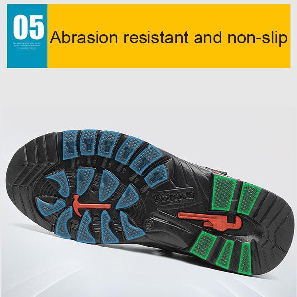 Labor Protection Shoes Men's Summer Steel Wrap Toe Anti-impact Anti-puncture Anti-odor Breathable Sandals Site Work Shoes Wear-resistant Light