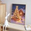 Christmas Diamond Painting Kit Snowy Winter Forest Tree Cabin Snowman Handmade Home Entertainment Decorative Painting