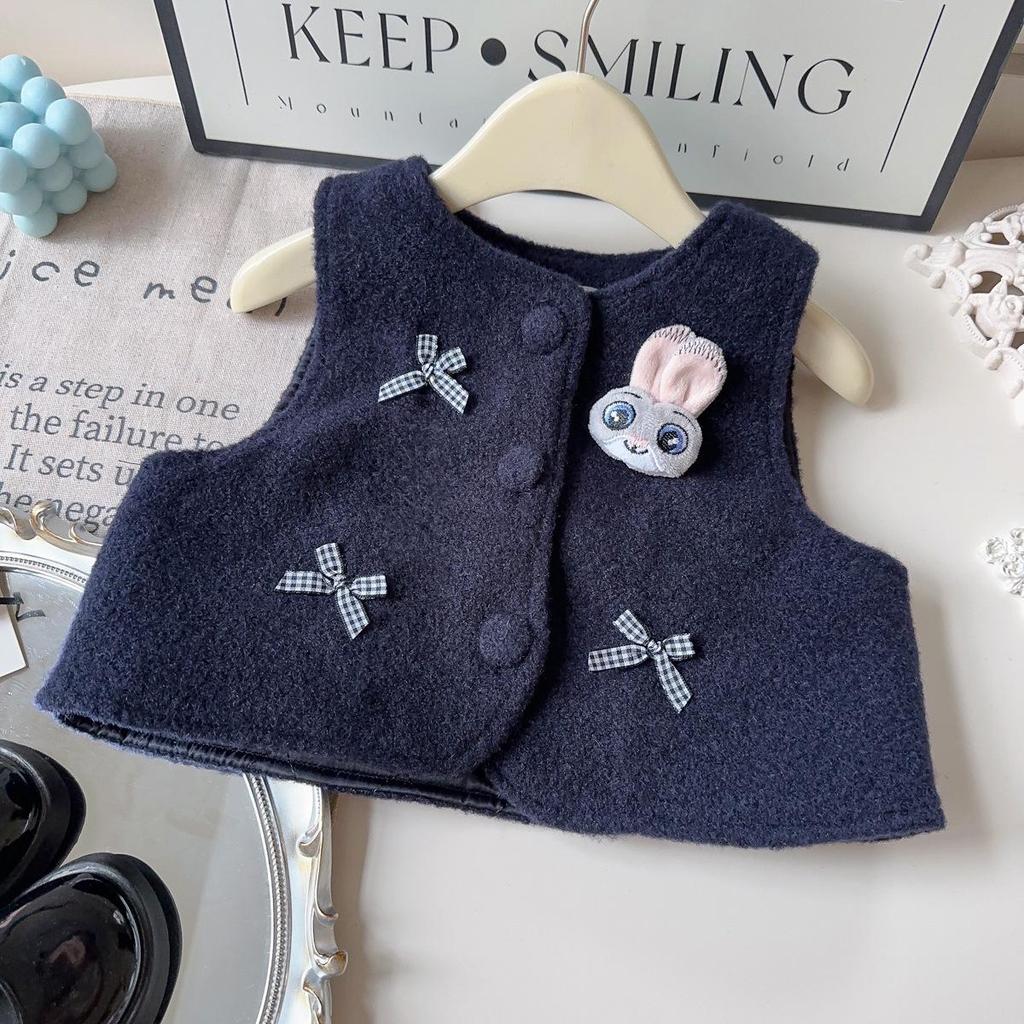 Stilvolles Mädchen Winter-Fellweste & Faltenrock Set