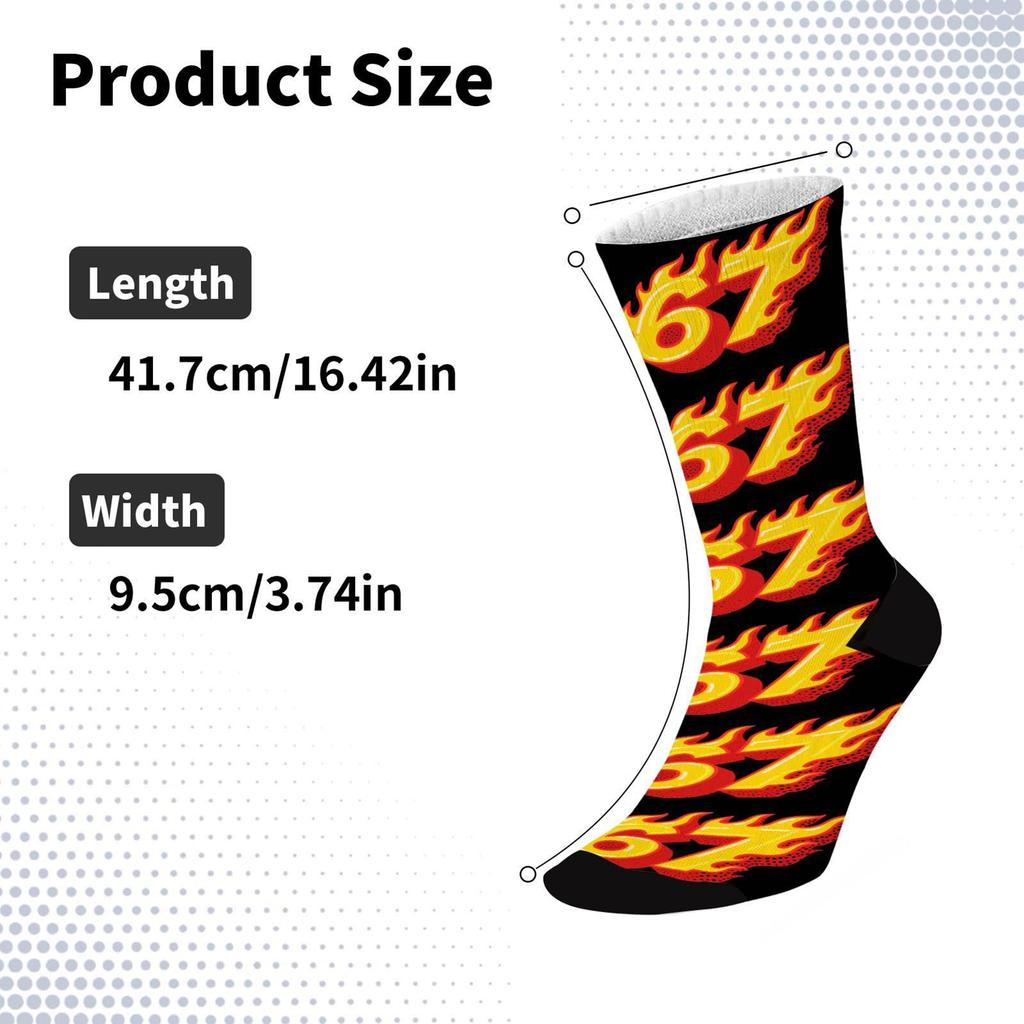Sports Socks Fun Unisex Funny Apparel Accessories Fun Six Seven Sock For Daily Commuting Walking Outdoor Cycling Skiing Hiking