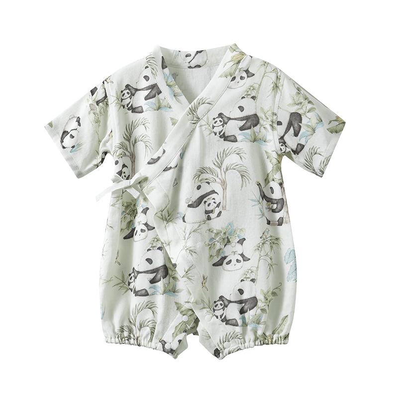 EMXEE Baby Gauze Short Sleeve Romper Bodysuit